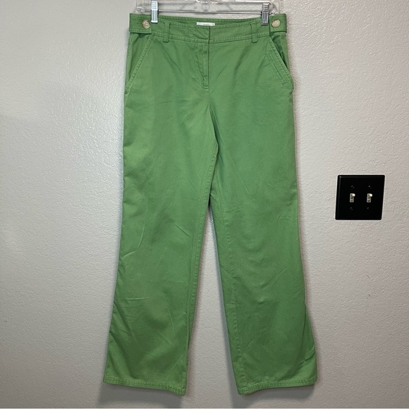 Ann Taylor Loft Green Flare Leg Trouser Size 6 - Picture 1 of 5